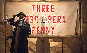 Balladeer and Macheath from premiere at National Theatre London